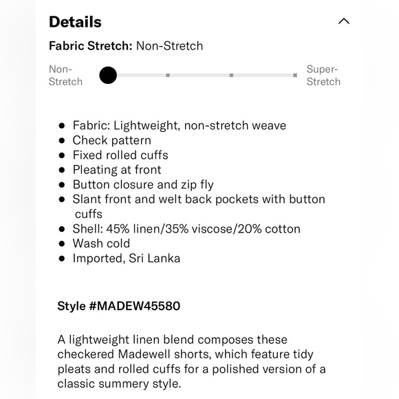 Madewell Linen-blend Pleated Cuff Shorts: Undyed plaid - Picture 5 of 6